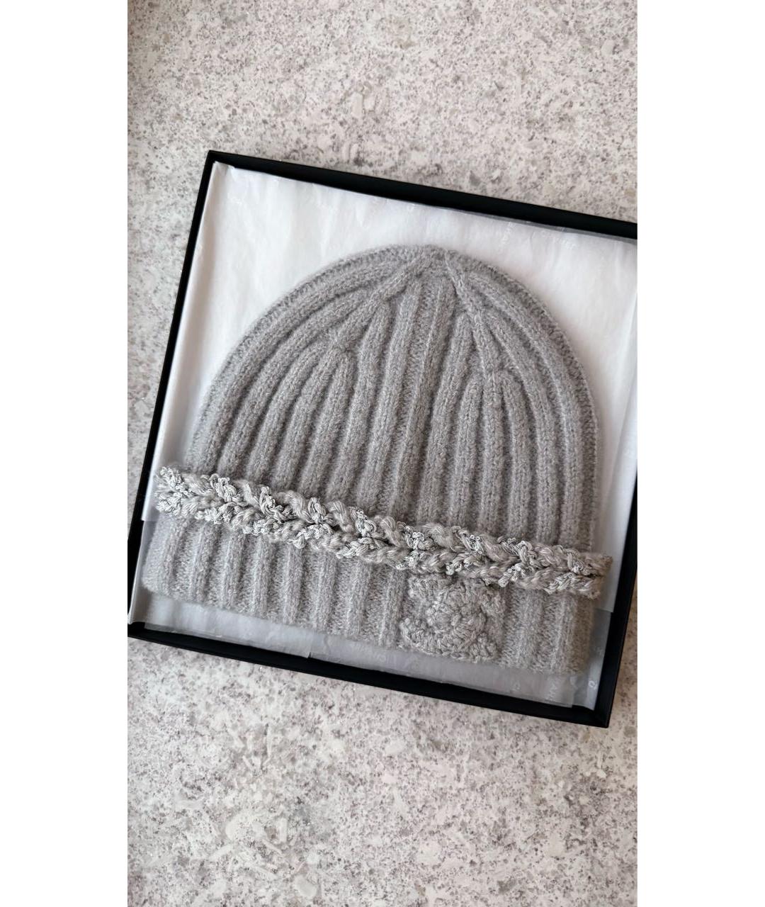 CHANEL Серая шапка, фото 2