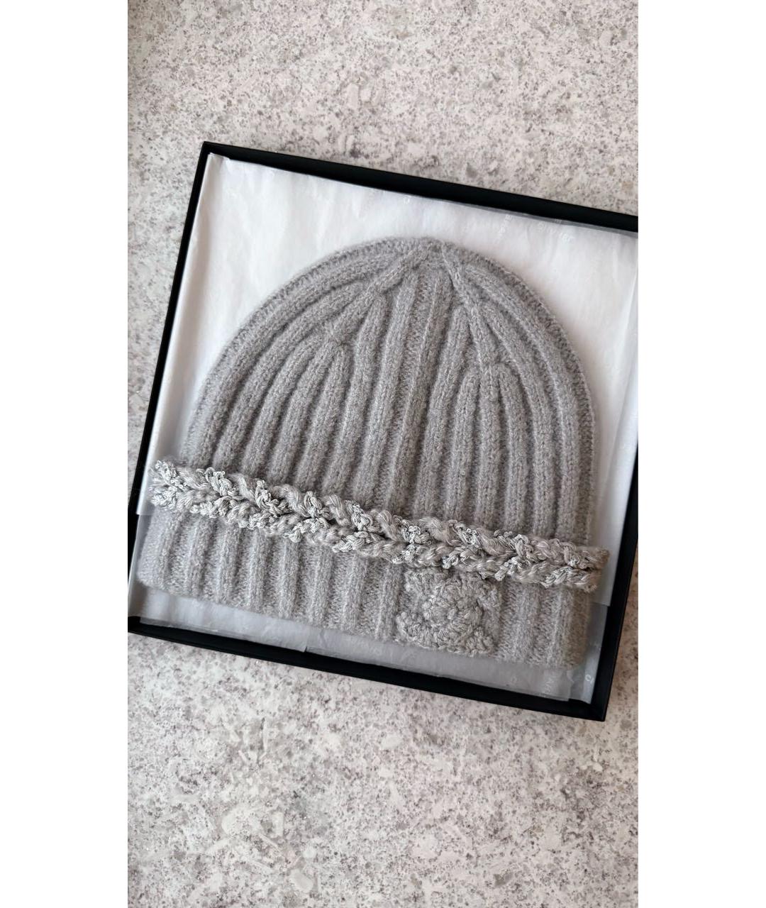 CHANEL Серая шапка, фото 3
