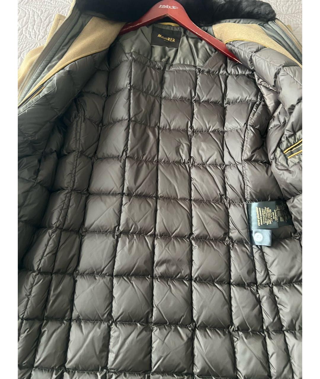 MOORER Бежевое шерстяное пальто, фото 3