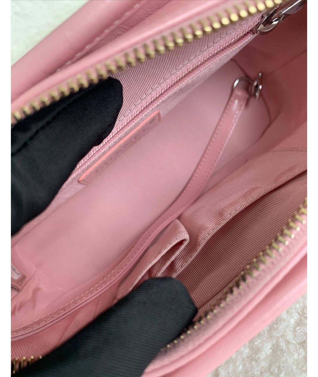 CHANEL Розовая кожаная сумка через плечо, фото 7