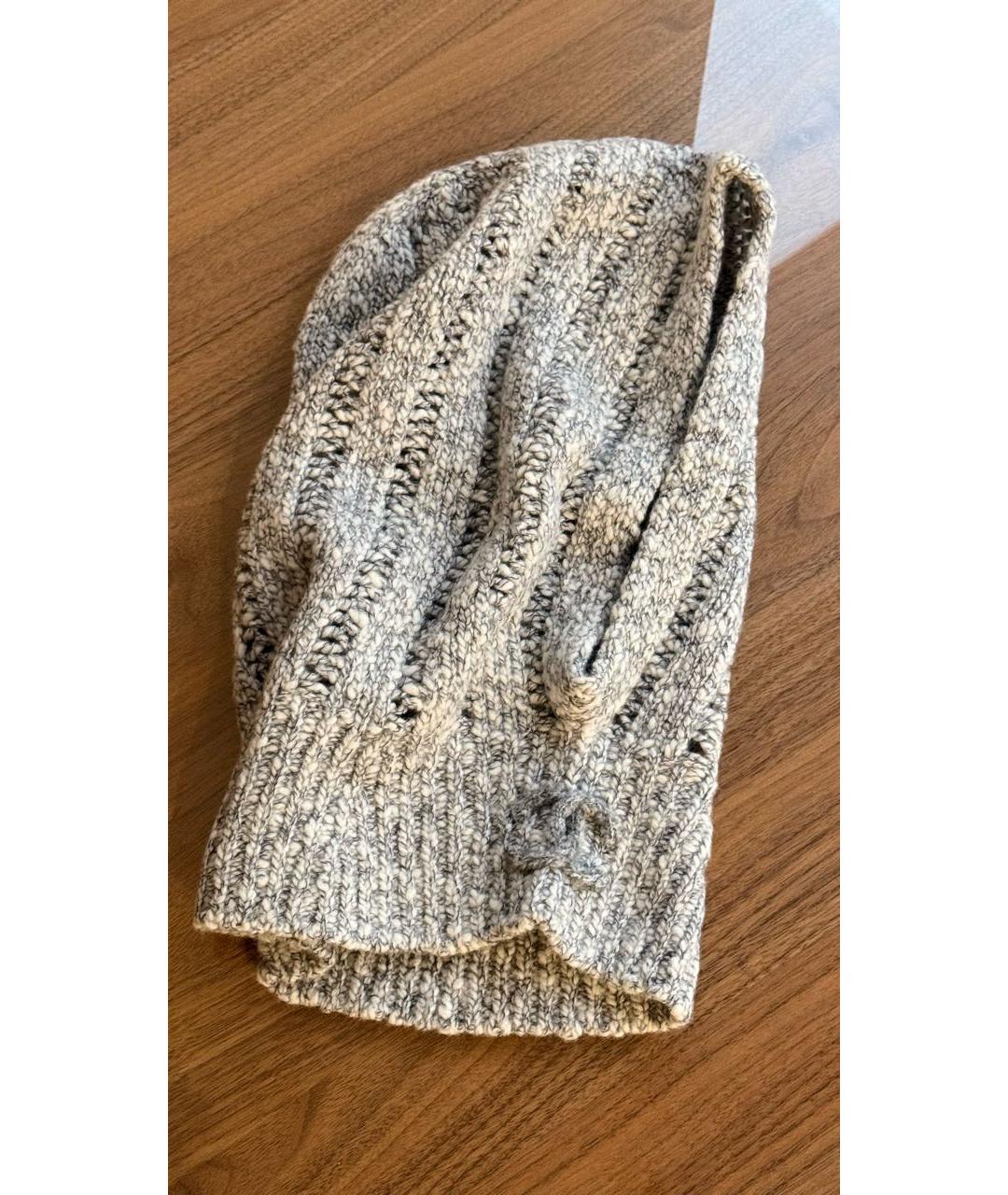 CHANEL Серая шерстяная шапка, фото 6