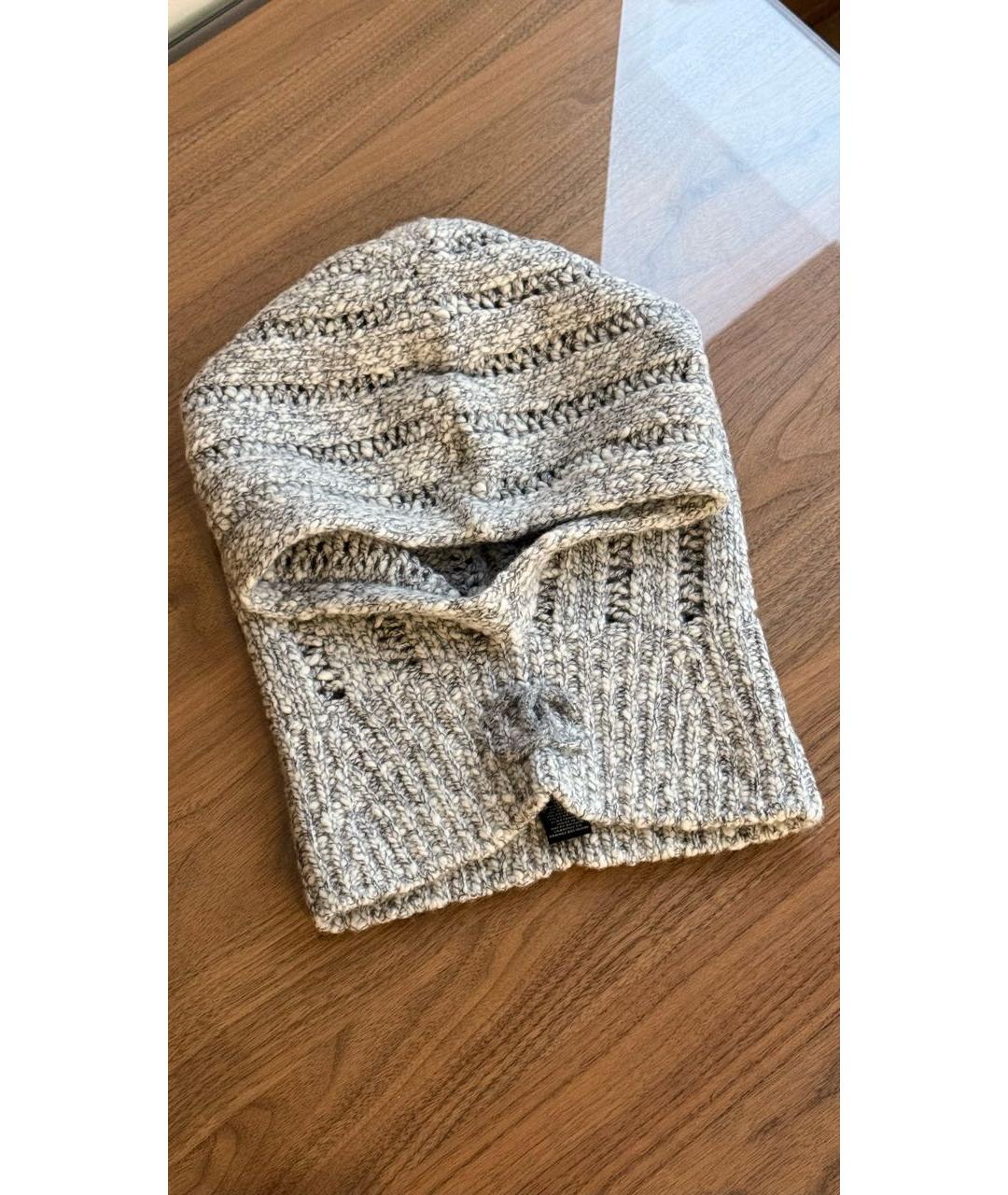 CHANEL Серая шерстяная шапка, фото 4