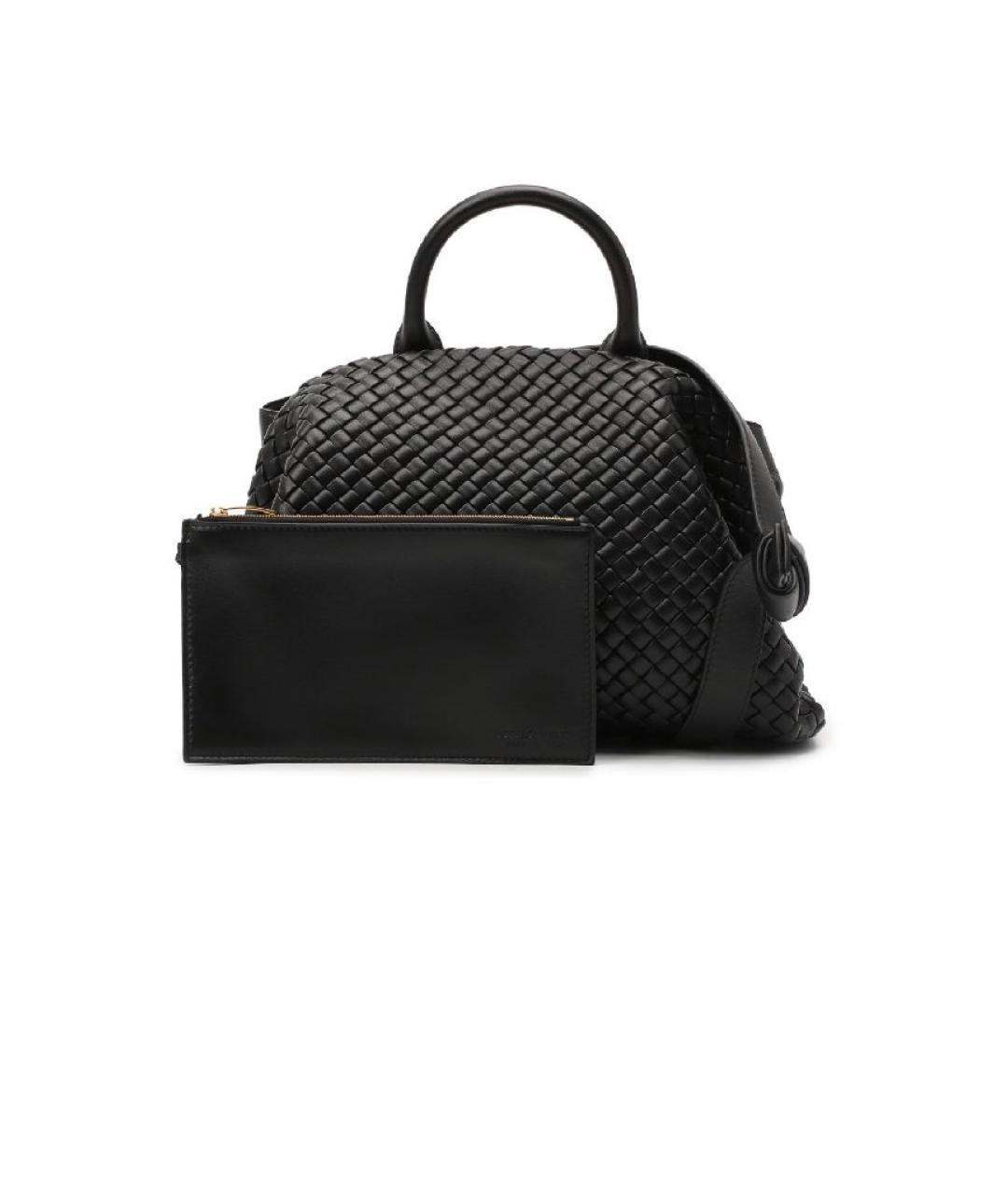 BOTTEGA VENETA Черная кожаная сумка тоут, фото 5