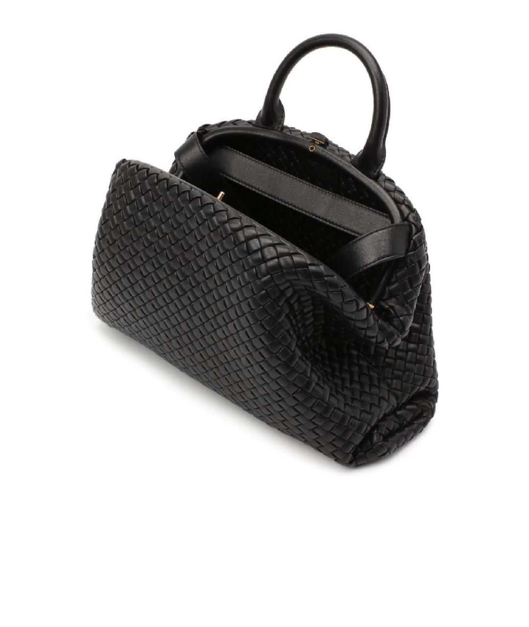 BOTTEGA VENETA Черная кожаная сумка тоут, фото 3