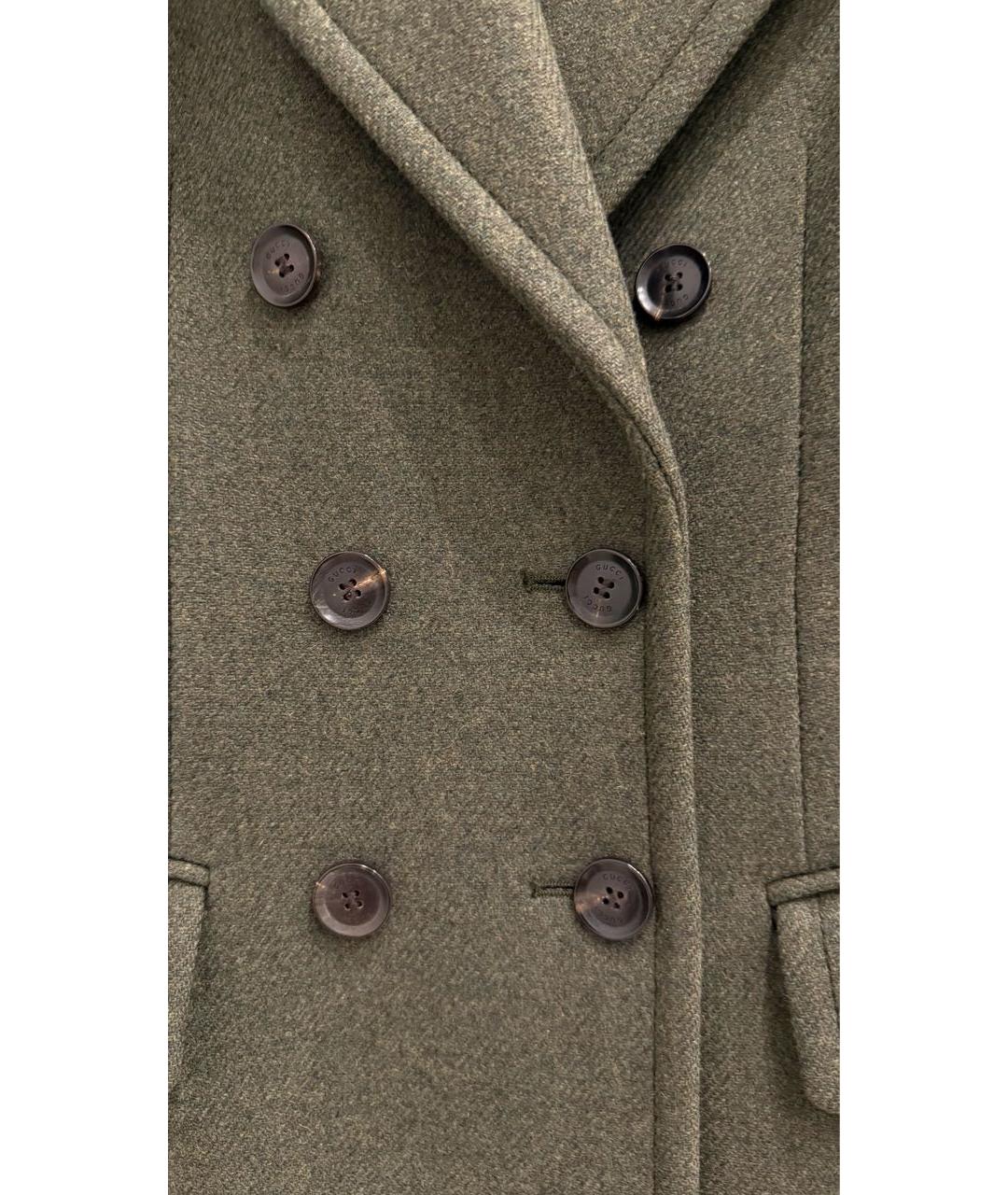 GUCCI Зеленые шерстяное пальто, фото 3