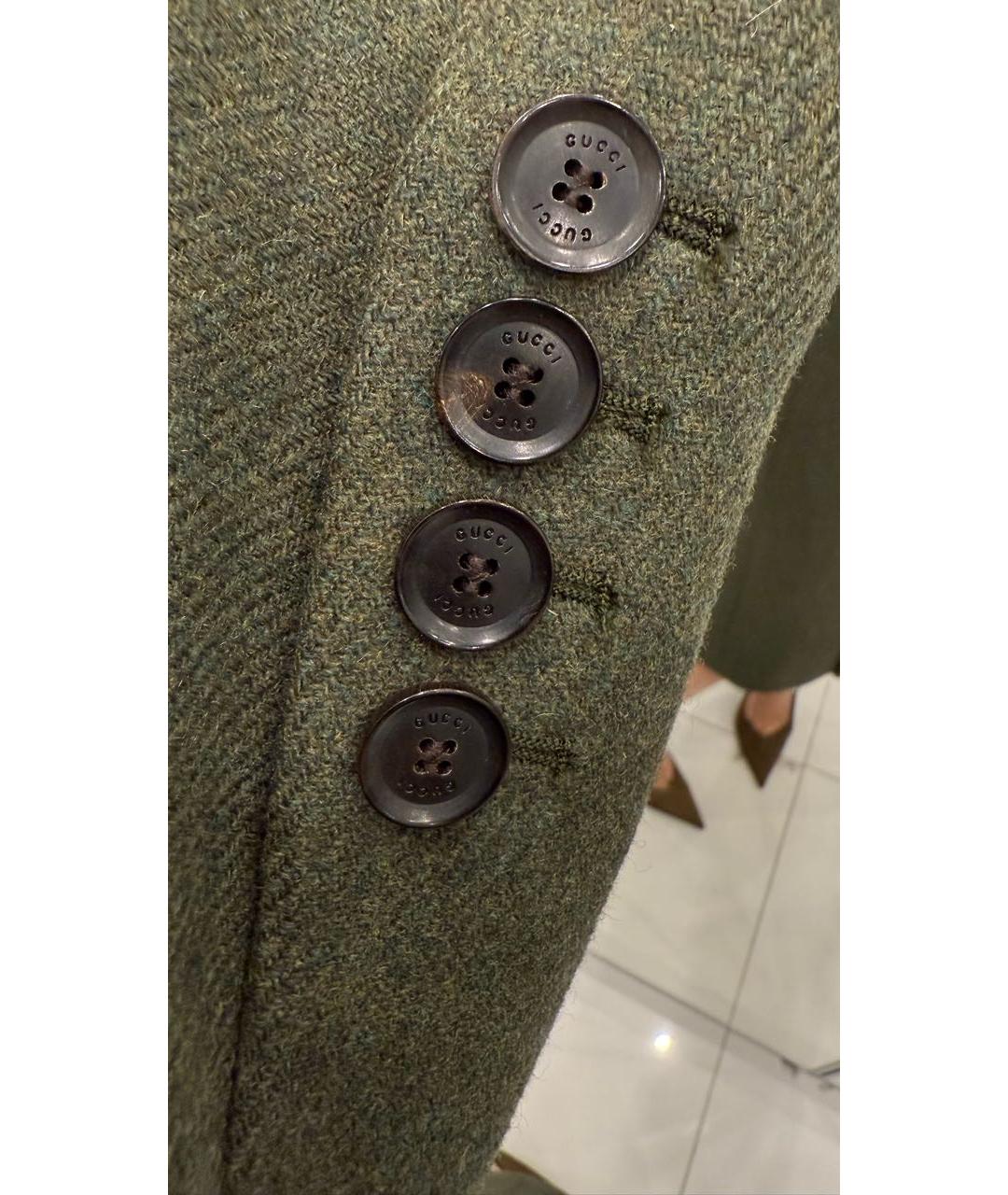 GUCCI Зеленые шерстяное пальто, фото 4