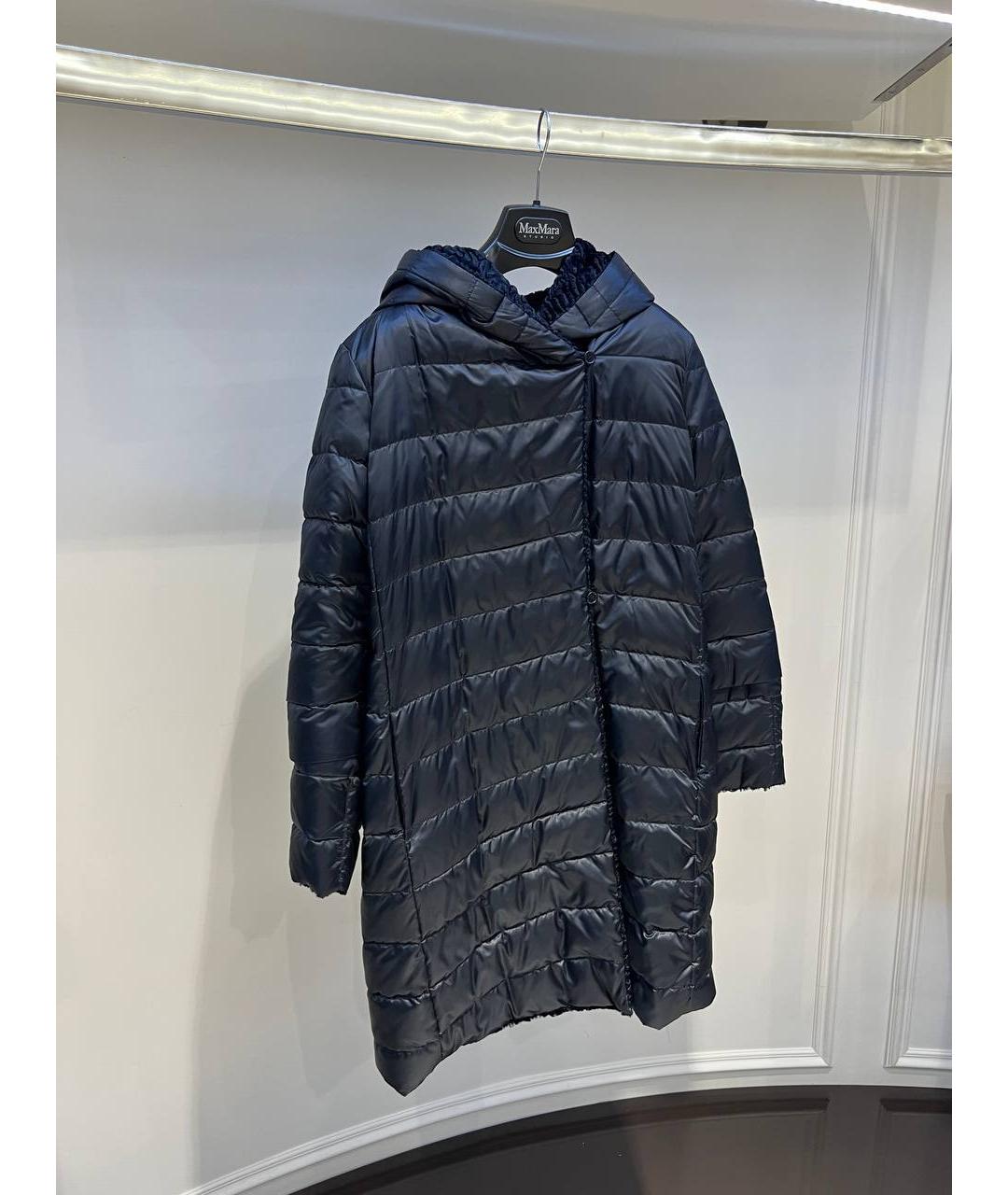 MAX MARA Черное полиамидовое пальто, фото 2