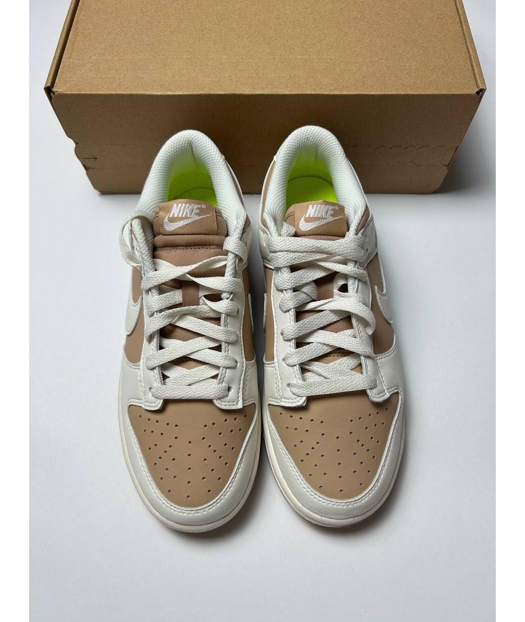 NIKE Бежевые кожаные кроссовки, фото 2