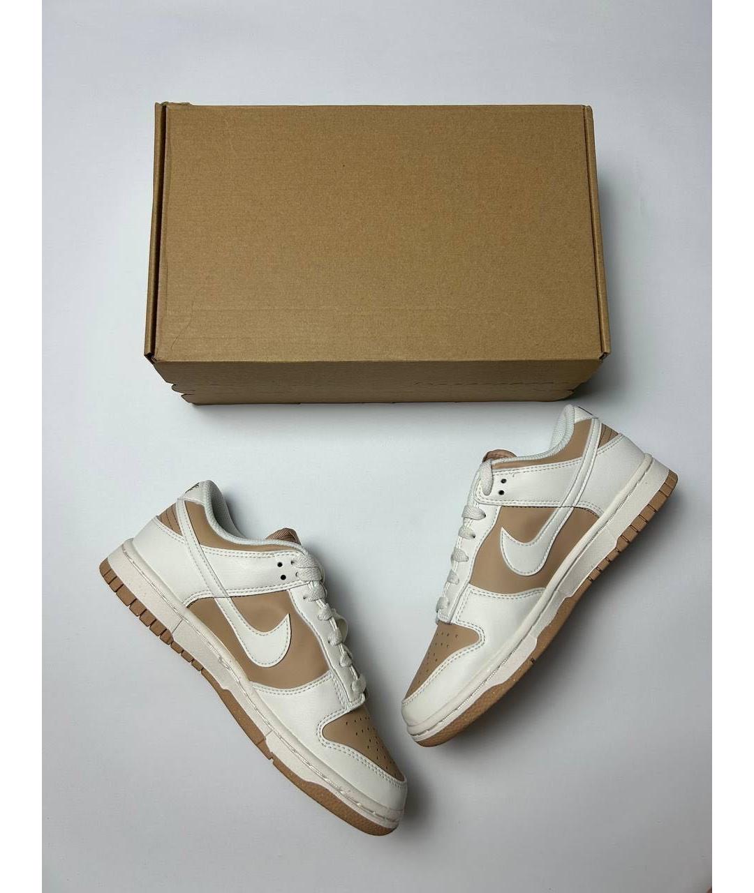 NIKE Бежевые кожаные кроссовки, фото 6