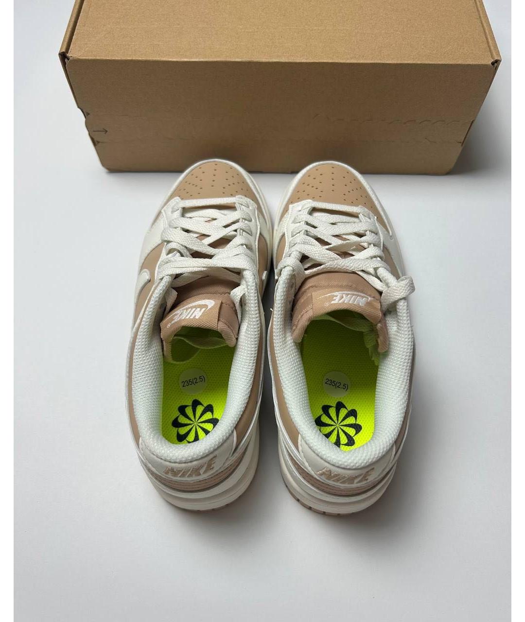 NIKE Бежевые кожаные кроссовки, фото 3