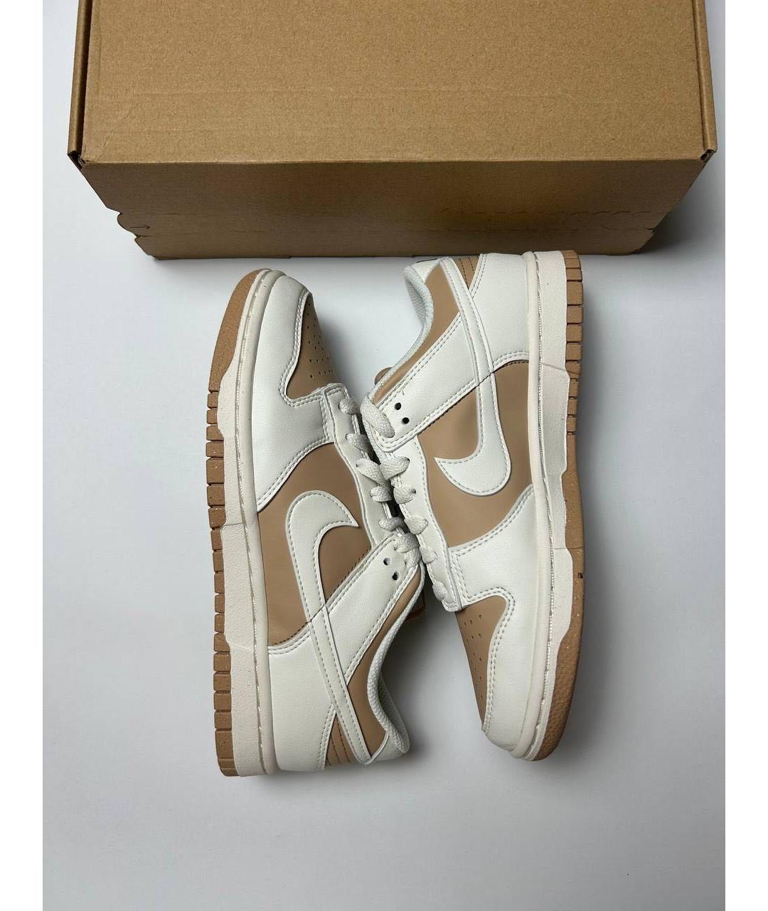 NIKE Бежевые кожаные кроссовки, фото 4