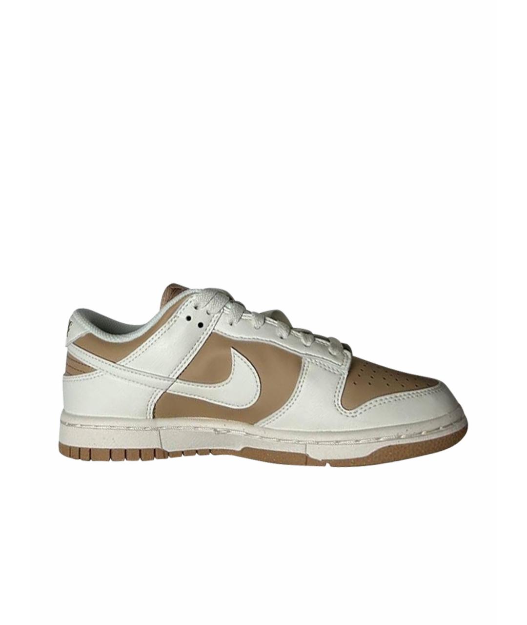 NIKE Бежевые кожаные кроссовки, фото 1