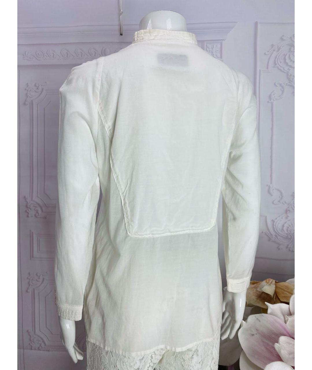 JO NO FUI Белая хлопковая блузы, фото 6