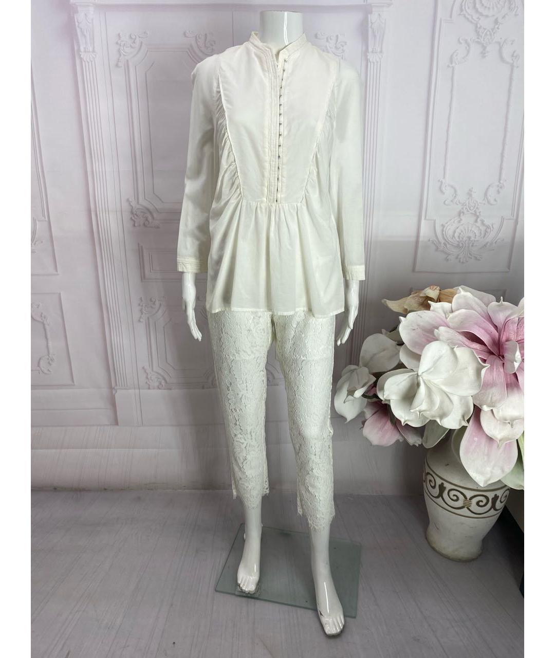 JO NO FUI Белая хлопковая блузы, фото 7