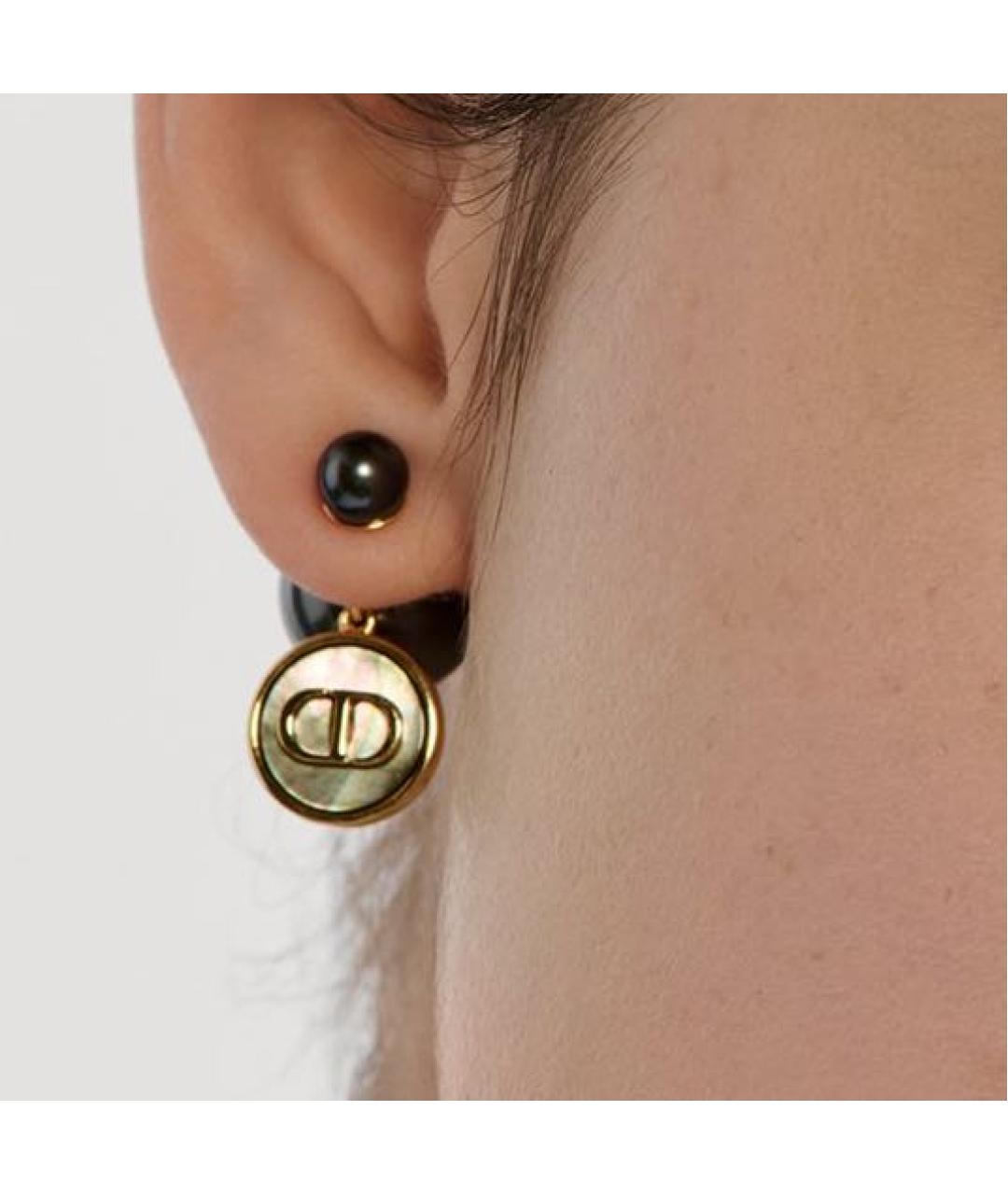 CHRISTIAN DIOR Черные металлические серьги, фото 7