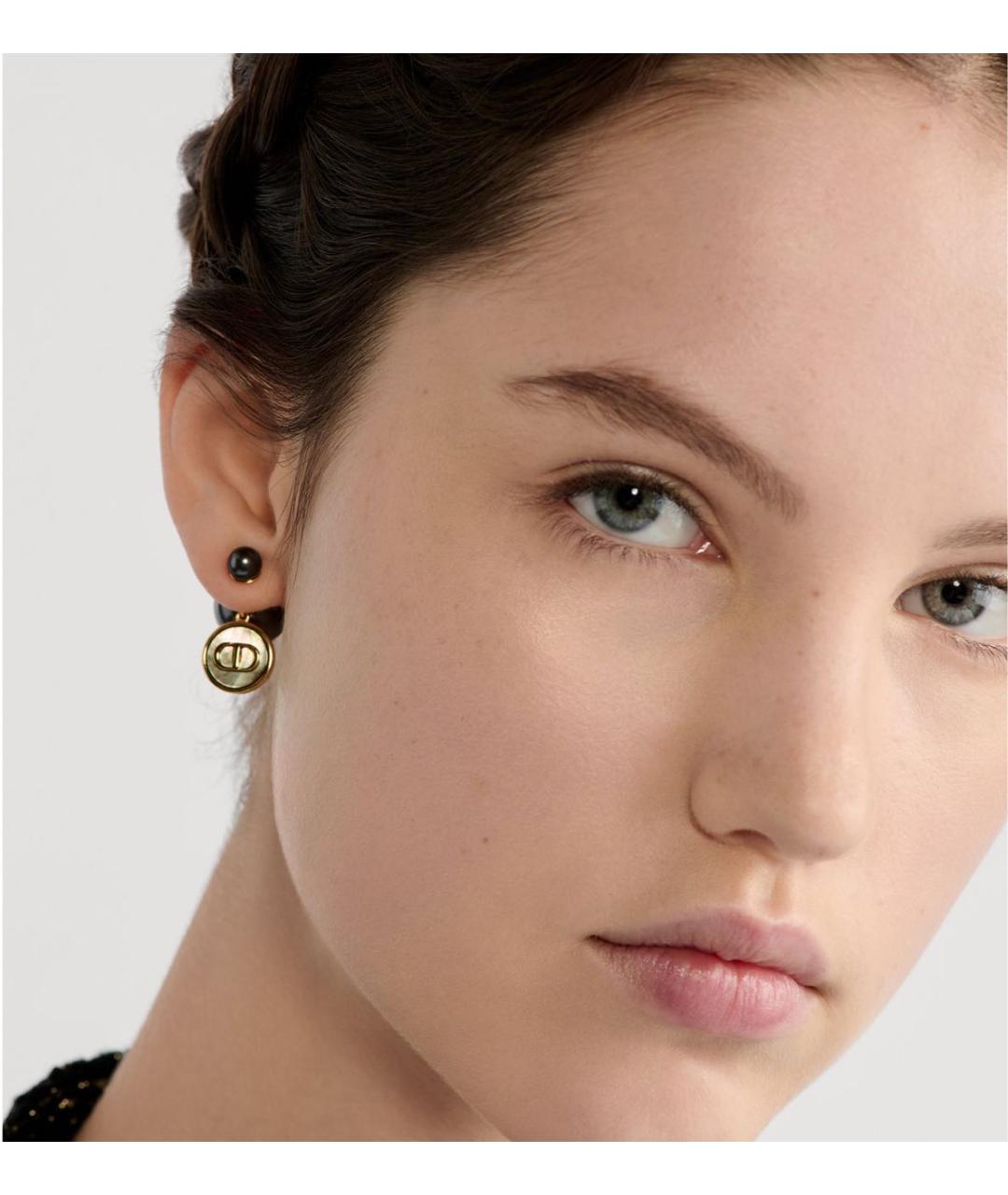 CHRISTIAN DIOR Черные металлические серьги, фото 2