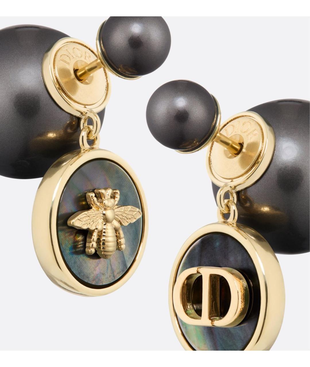 CHRISTIAN DIOR Черные металлические серьги, фото 4