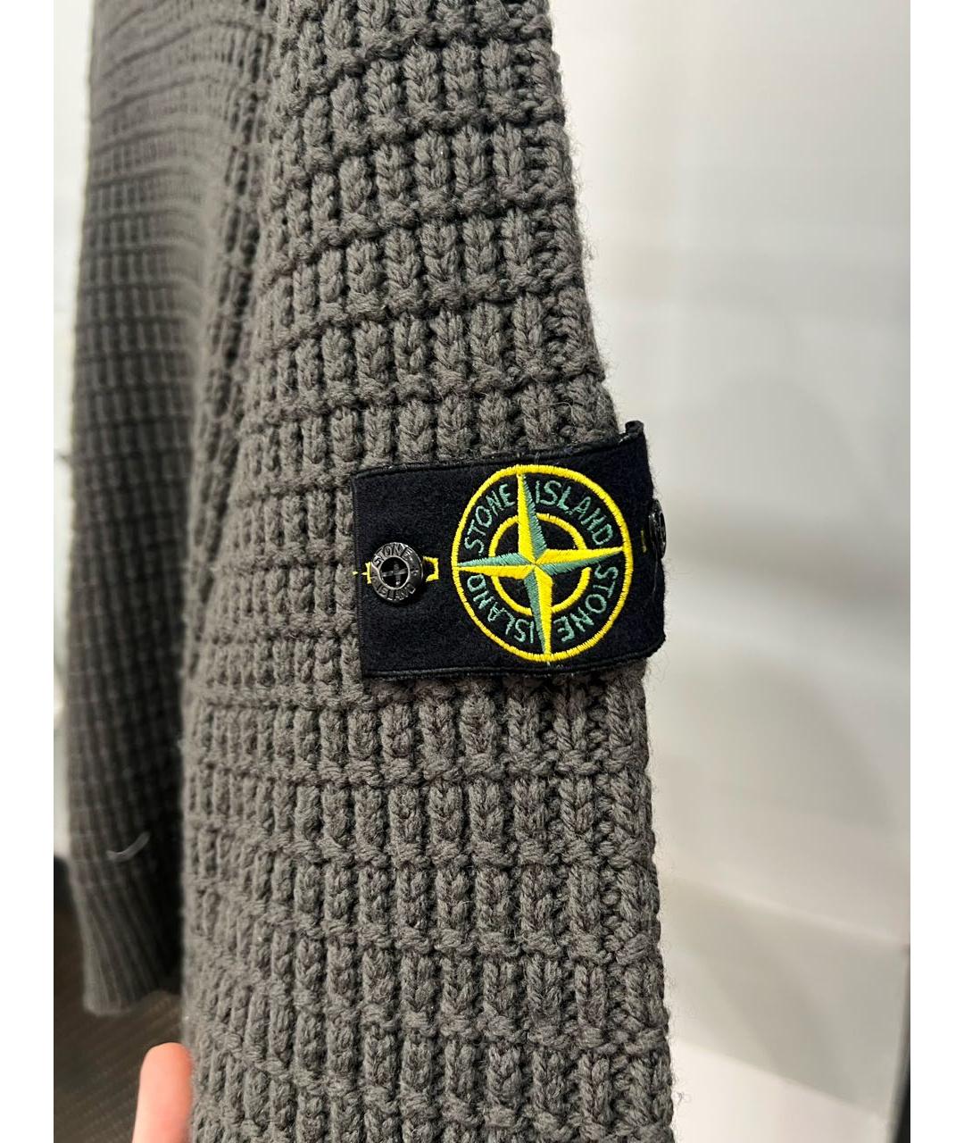 STONE ISLAND Хаки шерстяной джемпер / свитер, фото 4