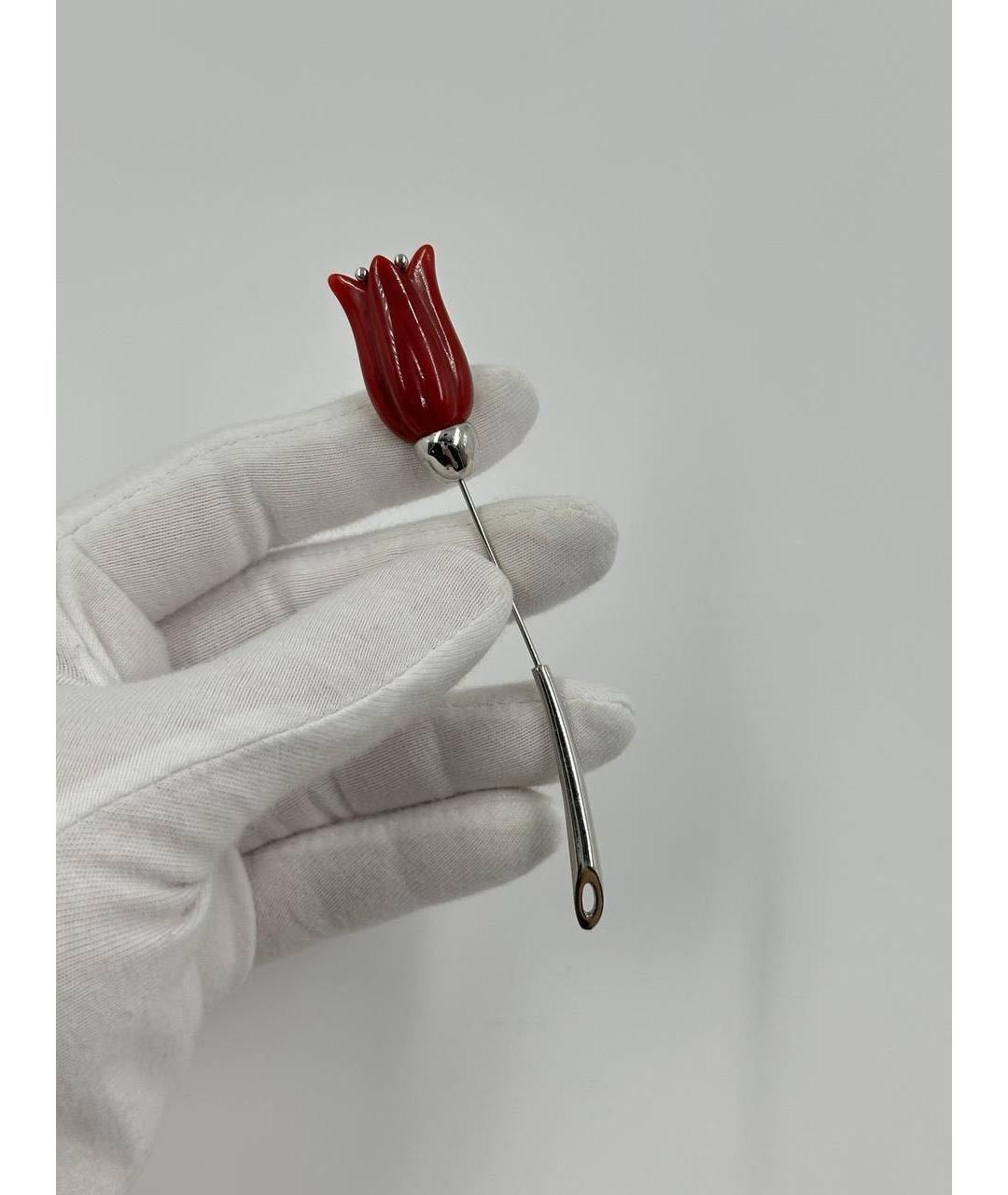 GIVENCHY Бордовая металлическая булавка / брошь, фото 2