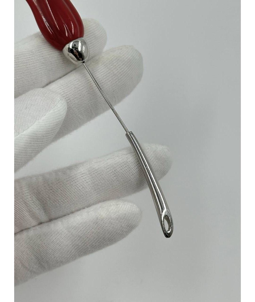 GIVENCHY Бордовая металлическая булавка / брошь, фото 5