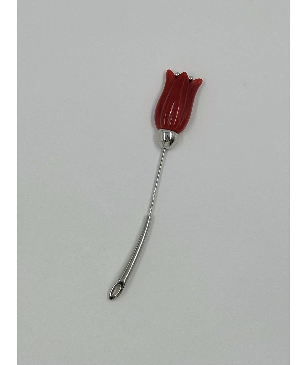 GIVENCHY Бордовая металлическая булавка / брошь, фото 7