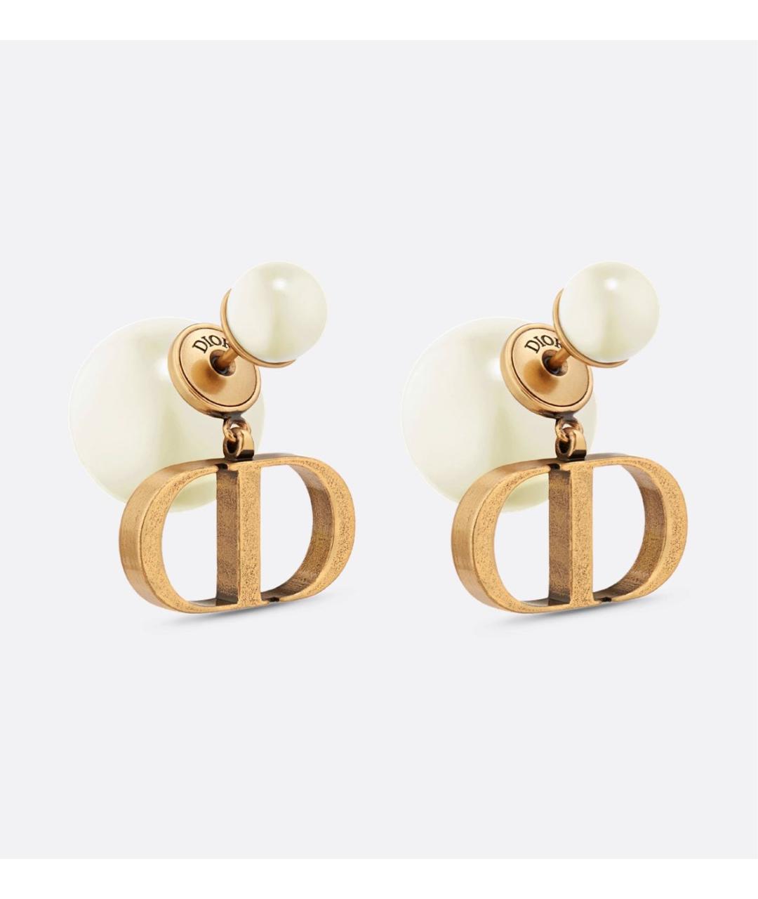 CHRISTIAN DIOR Золотые металлические серьги, фото 7