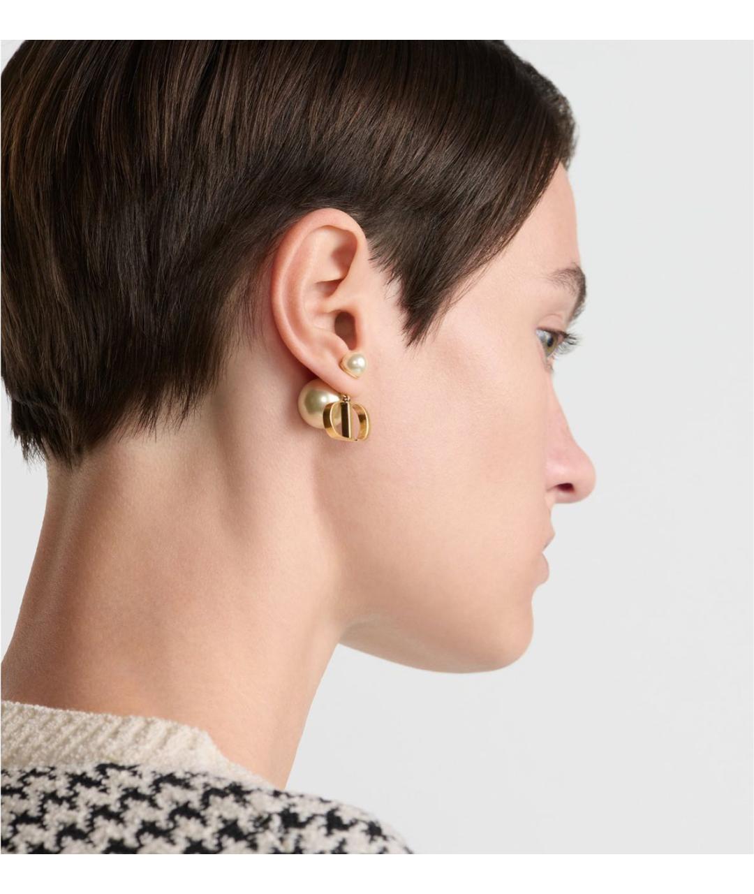 CHRISTIAN DIOR Золотые металлические серьги, фото 4