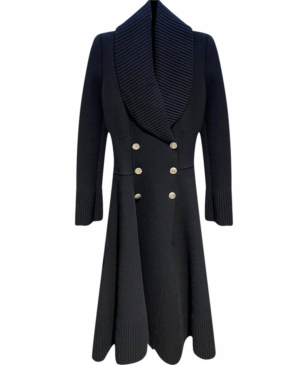 ALEXANDER MCQUEEN Черное шерстяное пальто, фото 1