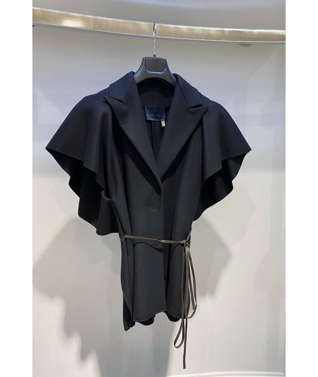 LANVIN Черное шерстяное пальто, фото 2