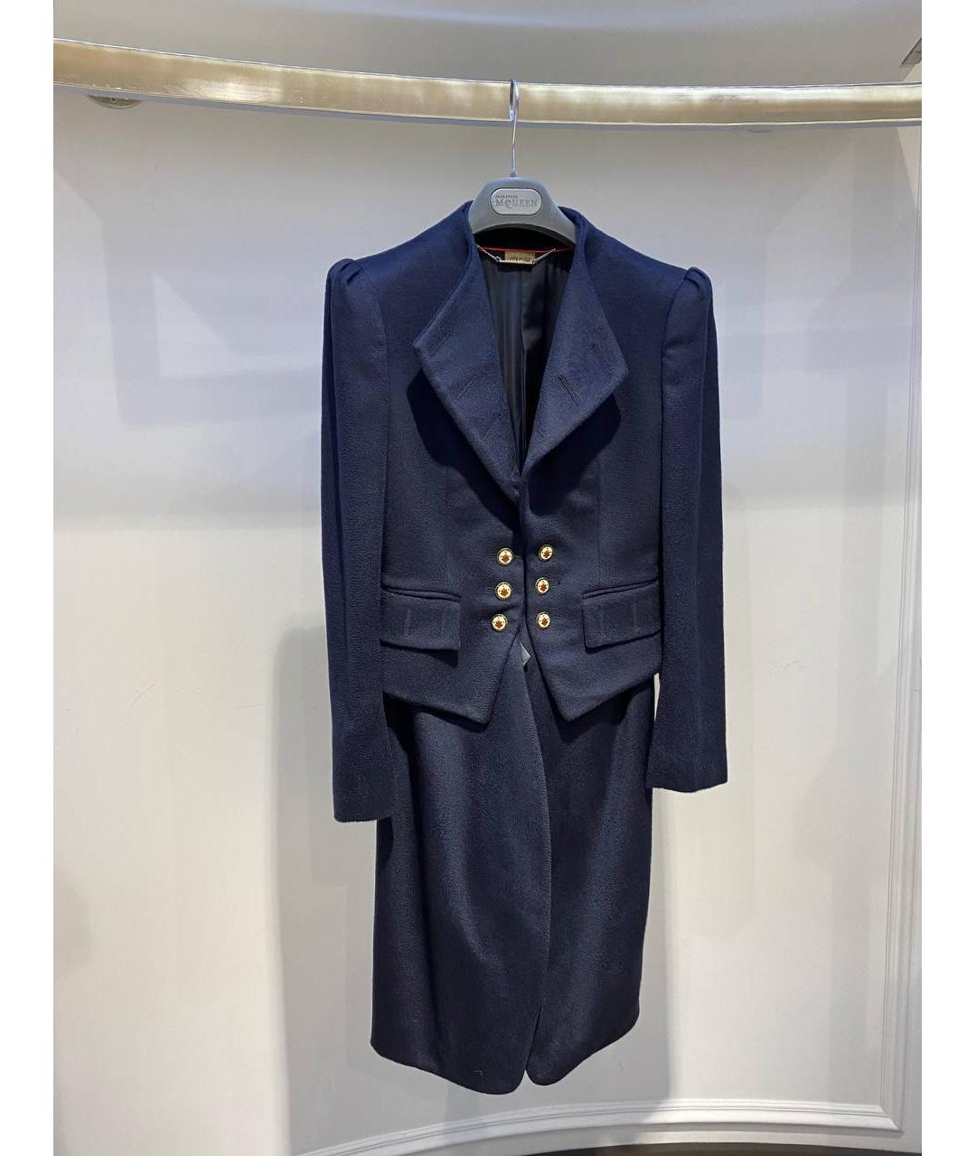 ALEXANDER MCQUEEN Темно-синее кашемировое пальто, фото 4