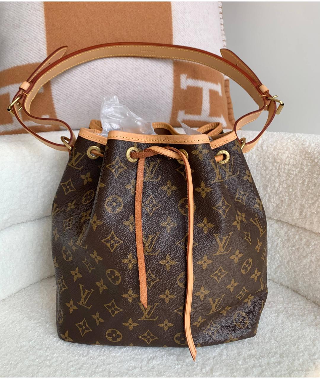 LOUIS VUITTON Коричневая кожаная сумка через плечо, фото 10