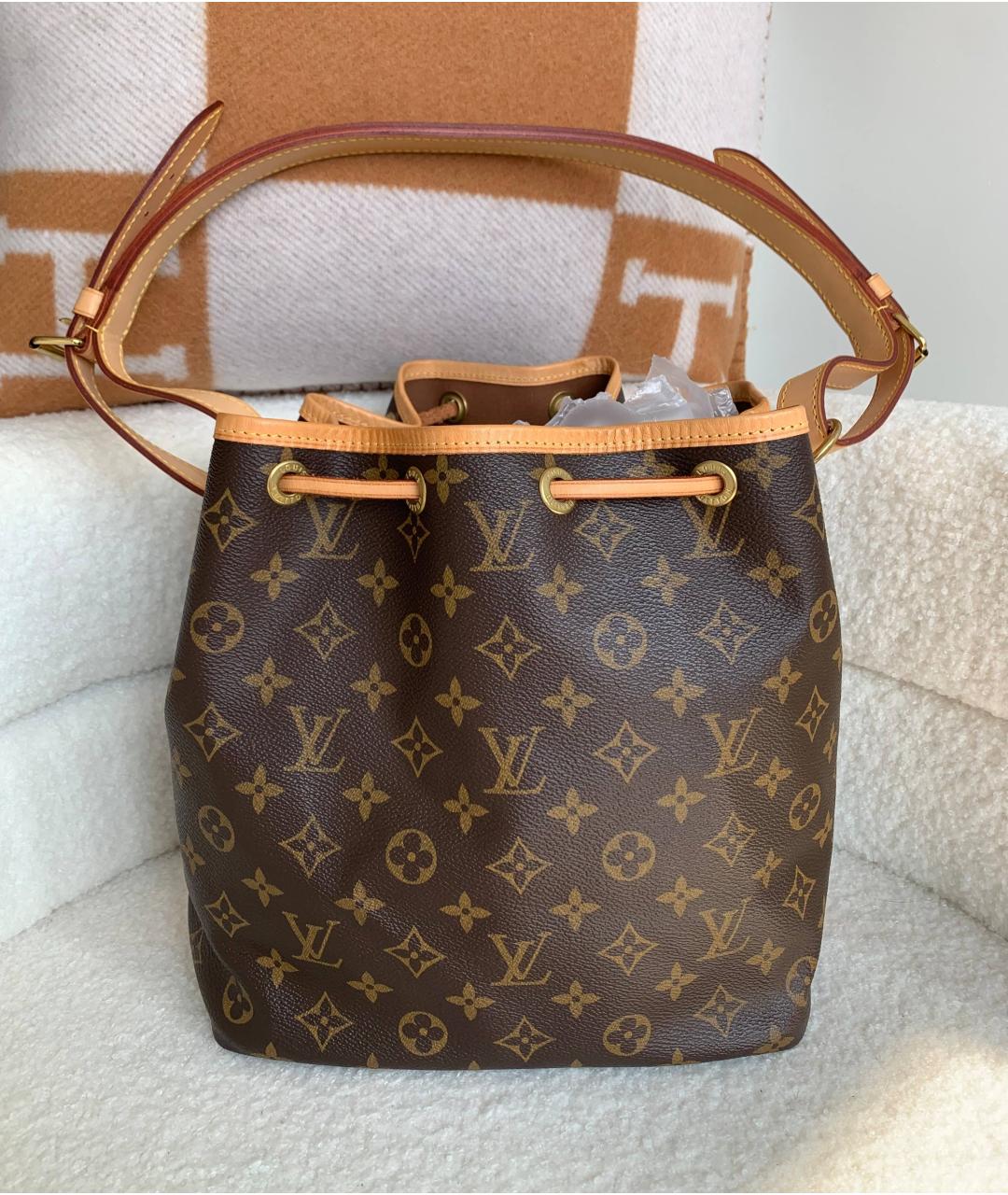 LOUIS VUITTON Коричневая кожаная сумка через плечо, фото 3