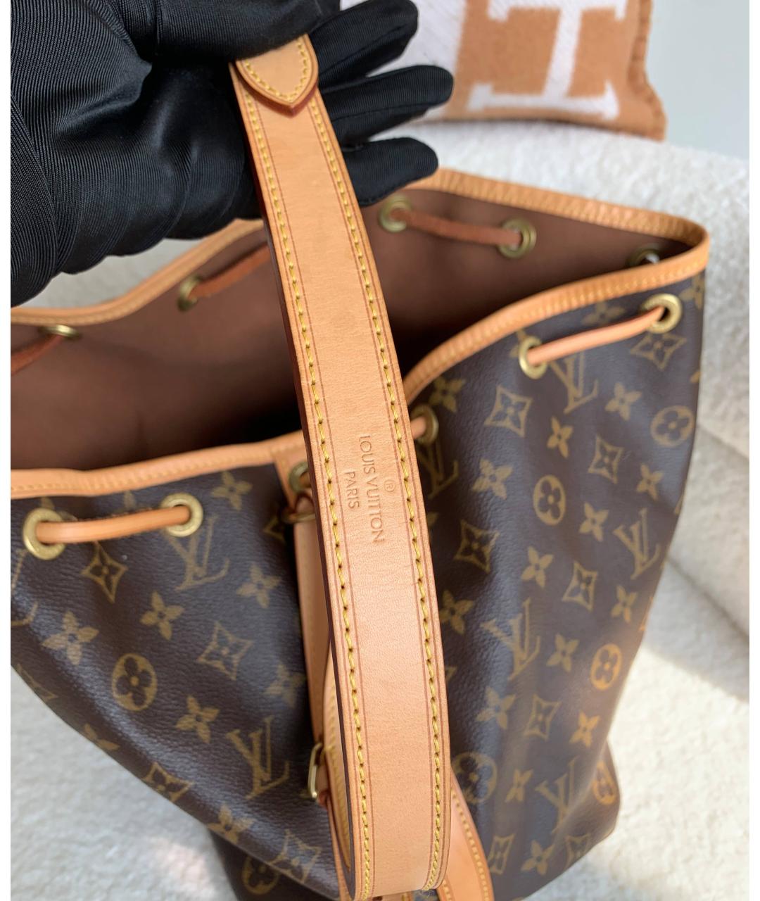 LOUIS VUITTON Коричневая кожаная сумка через плечо, фото 9