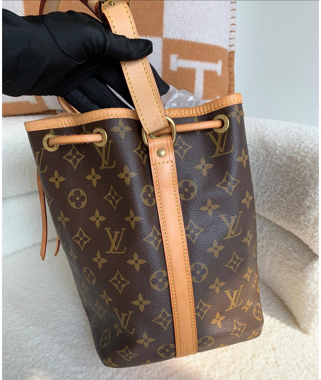 LOUIS VUITTON Коричневая кожаная сумка через плечо, фото 4