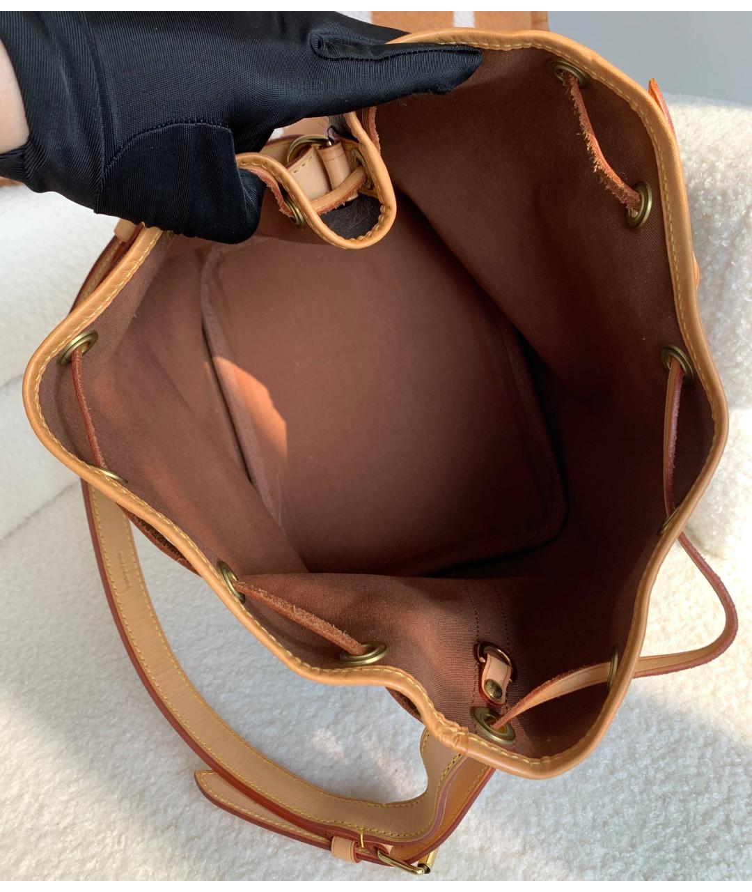 LOUIS VUITTON Коричневая кожаная сумка через плечо, фото 7