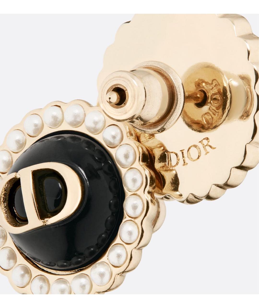 CHRISTIAN DIOR Черные металлические серьги, фото 2