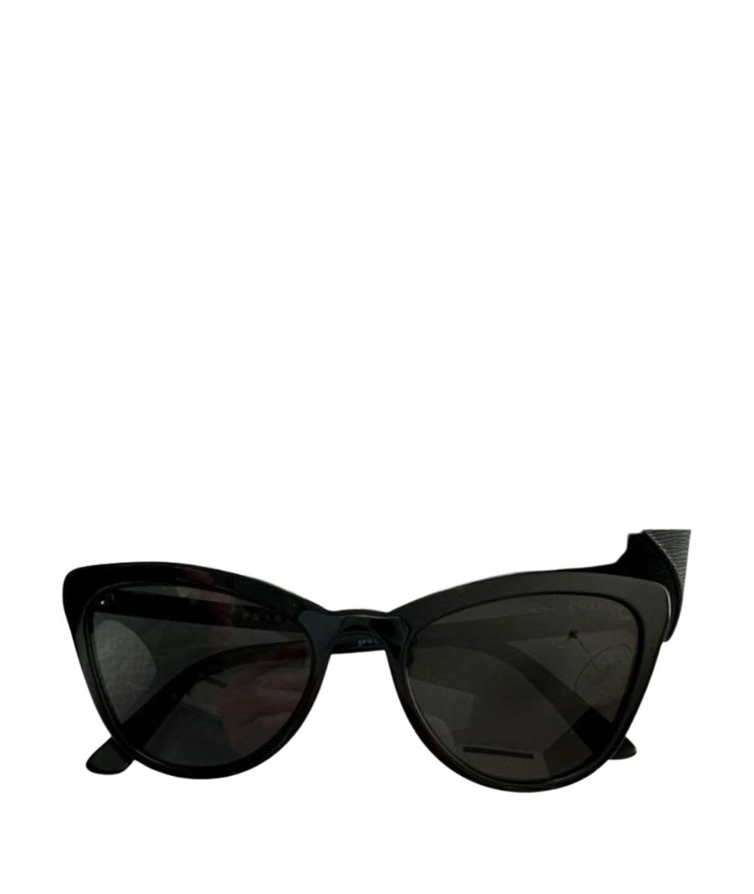 PRADA Черные пластиковые солнцезащитные очки, фото 2