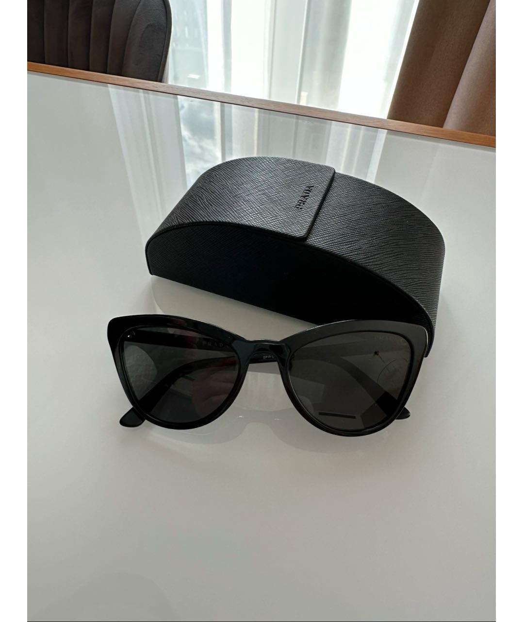 PRADA Черные пластиковые солнцезащитные очки, фото 7