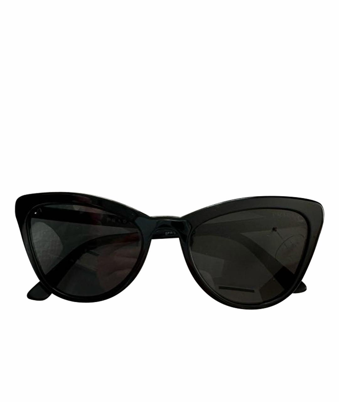 PRADA Черные пластиковые солнцезащитные очки, фото 1