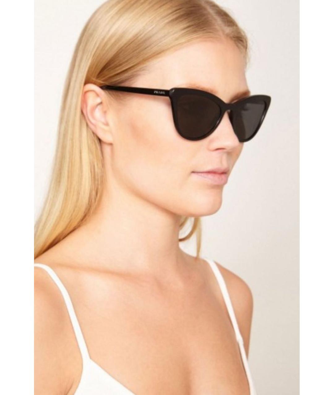 PRADA Черные пластиковые солнцезащитные очки, фото 5
