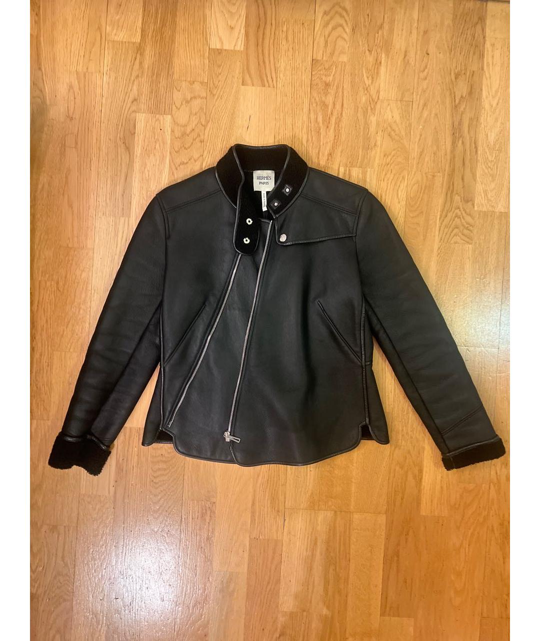 HERMES Черная замшевая дубленка, фото 9