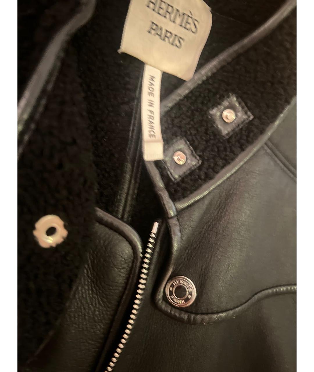 HERMES Черная замшевая дубленка, фото 4