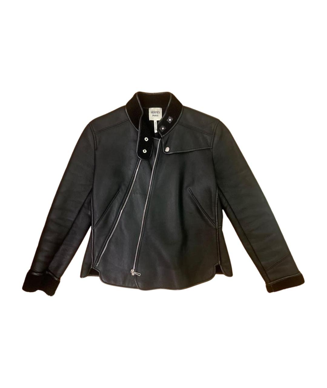 HERMES Черная замшевая дубленка, фото 1