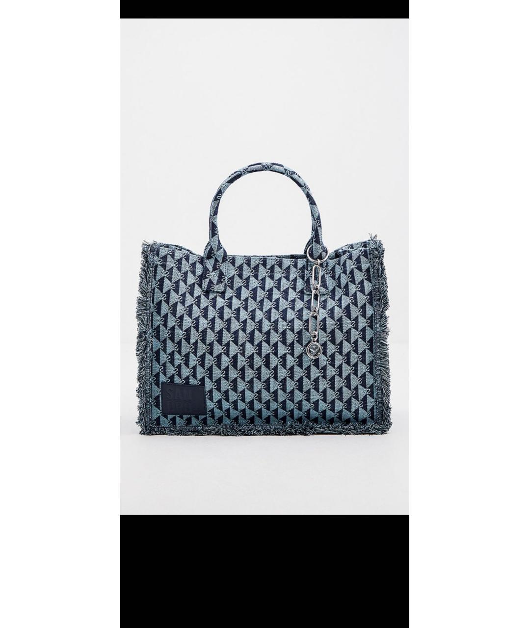 SANDRO Голубая жаккардовая сумка тоут, фото 8