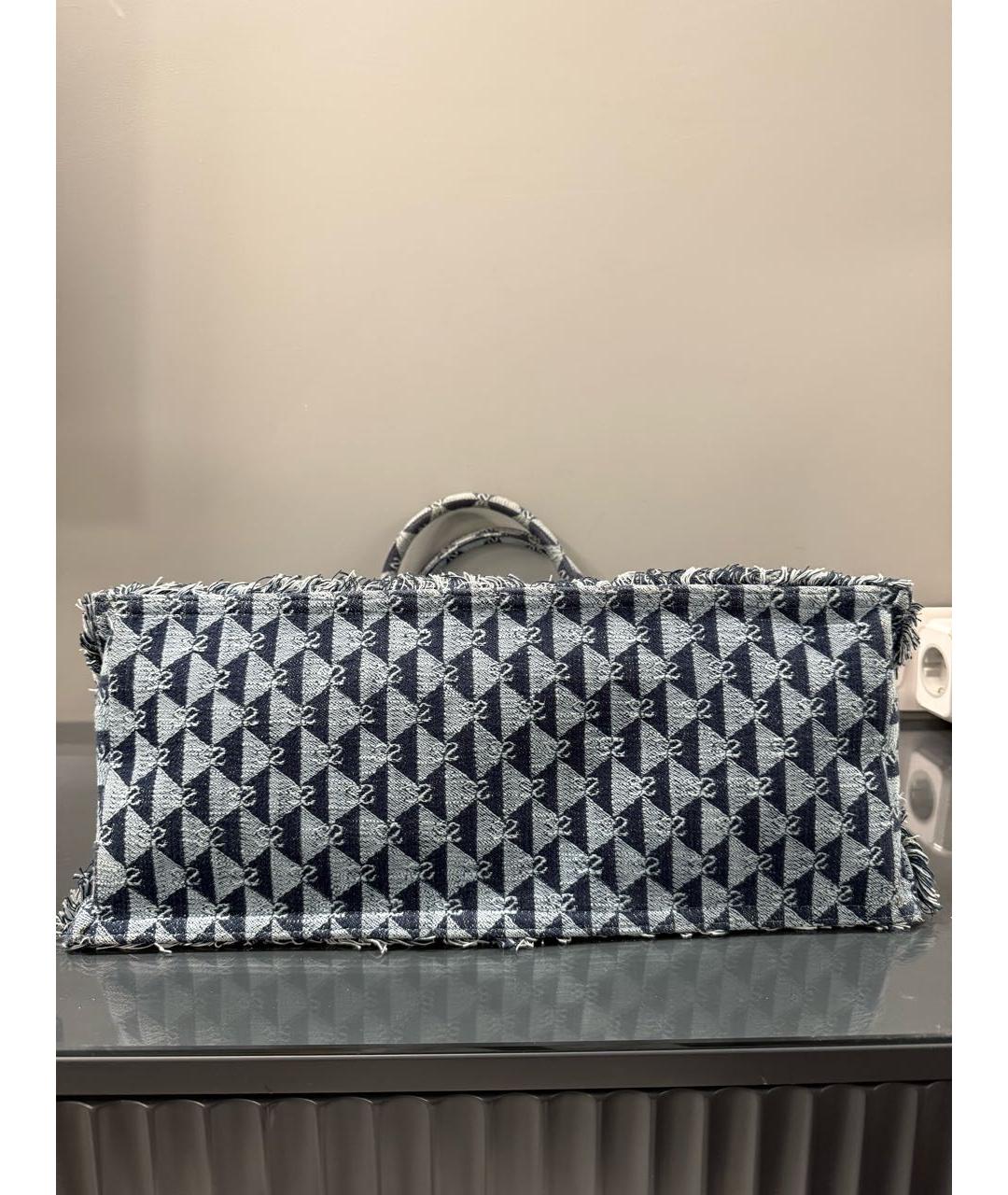 SANDRO Голубая жаккардовая сумка тоут, фото 3