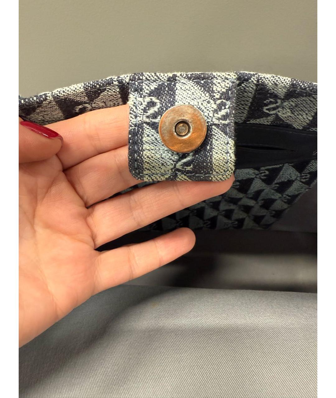 SANDRO Голубая жаккардовая сумка тоут, фото 5