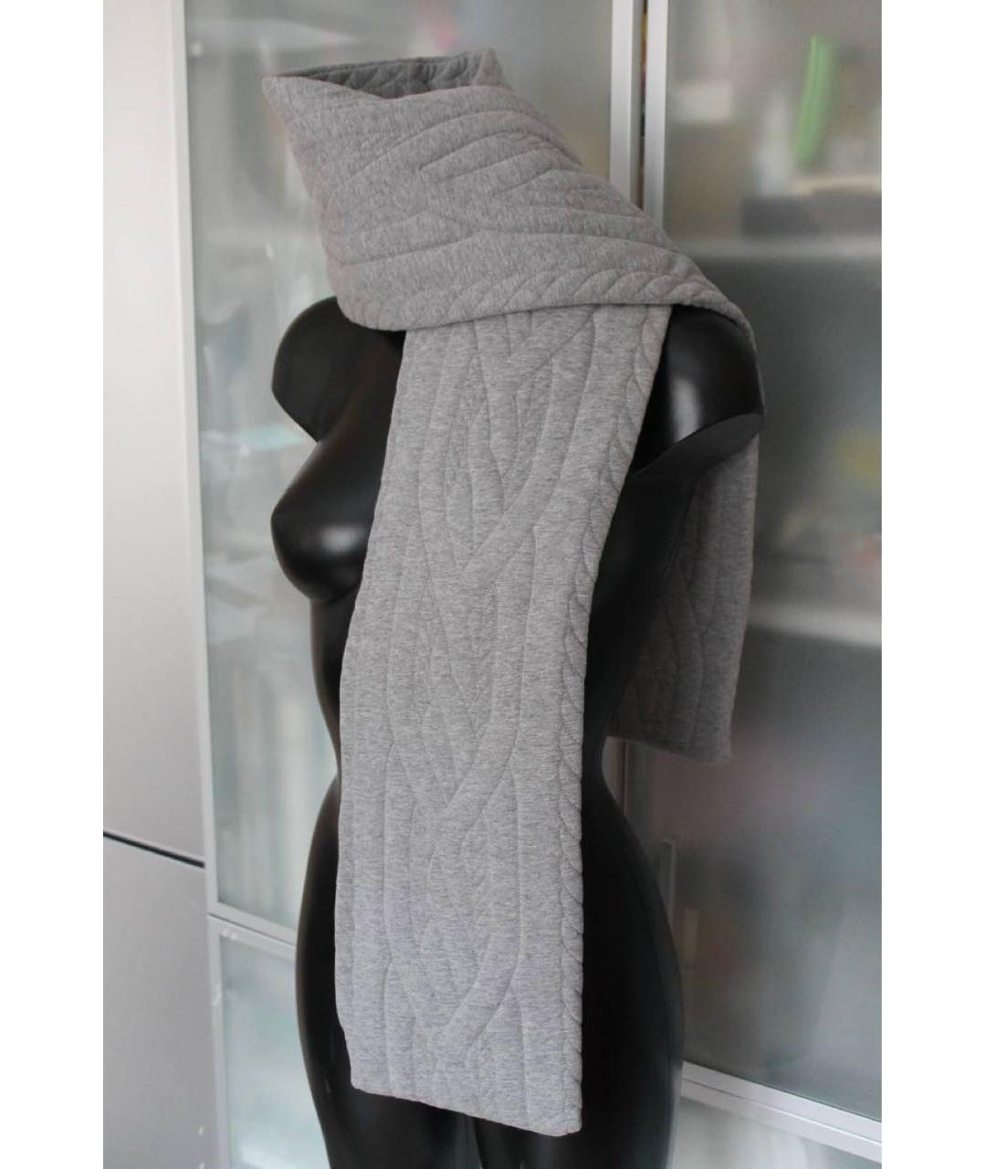 MM6 MAISON MARGIELA Серый хлопковый шарф, фото 4