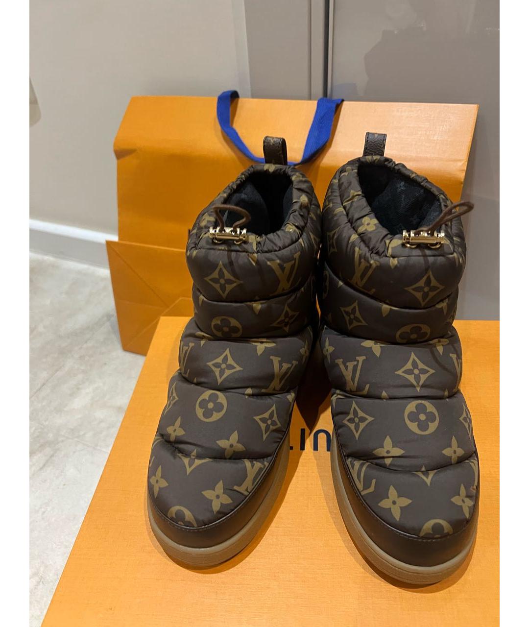 LOUIS VUITTON Коричневые текстильные полусапоги, фото 2