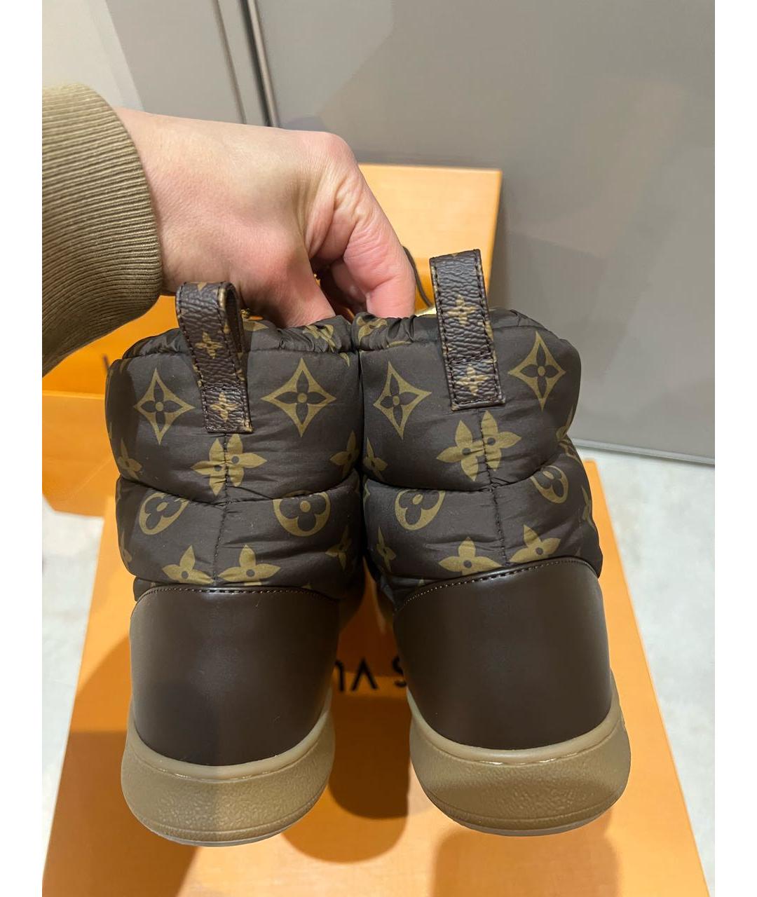 LOUIS VUITTON Коричневые текстильные полусапоги, фото 4