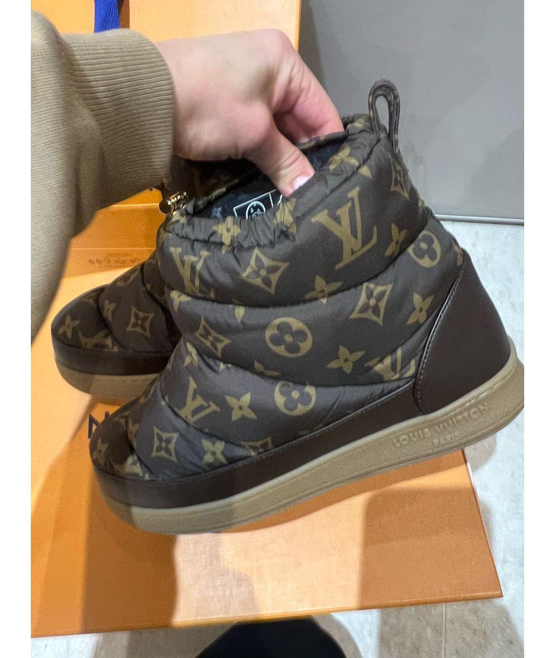 LOUIS VUITTON Коричневые текстильные полусапоги, фото 5